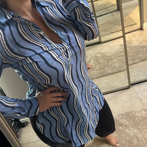 Oliphant Striped Coral and Blue tunic - Picture 1 of 9